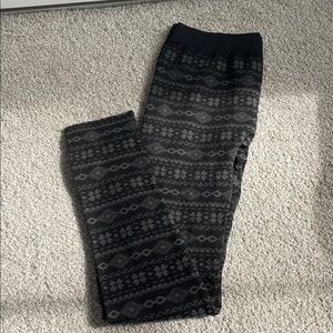 Pink Rose Black and Gray Geometric Leggings